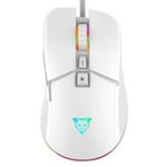 Mouse Gaming Ocelot OCM White Pearl Alambrico/ Blanco/ RGB/ 7 Botones/ Hasta DPI 7200