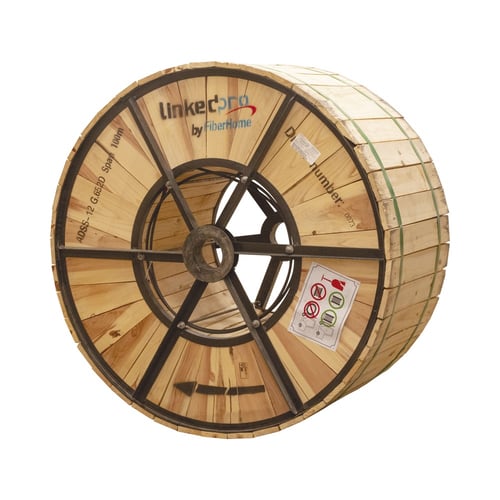 Carrete de 4KM de Fibra Optica Aerea Linkedpro OC-ADSS-12C-S100/4KM (ADSS) G.652D, Monomodo de 12 Hilos, Exterior, Span 100, Loose Tube