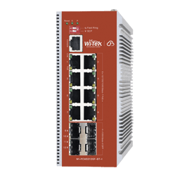 Switch L2+ WI-TEK WI-PCMS312GF-BT-I/8 Puertos POE AF/AT/BT 100/1000 MBPS/2 Puertos SFP Gigabit/Administrable Cloud-Web-CLI/POE Industrial/Presupuesto POE 460W/Protocolo ERSP