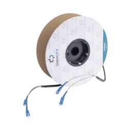 Carrete de Fibra Optica Monomodo Linkedpro EF-50-SC con Conectores SC-SC Duplex, Reforzada con Kevlar, 50 Metros