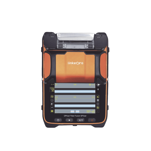 Fusionadora de Fibra Optica Multimodo y Monomodo Linkedpro LP-FS-PRO-900, 6 Motores, Alineacion Por Nucleo, OPM + VFL