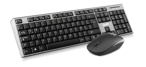 Kit Teclado y Mouse Inalamabrico Ghia GT2000GN Gris/ Negro