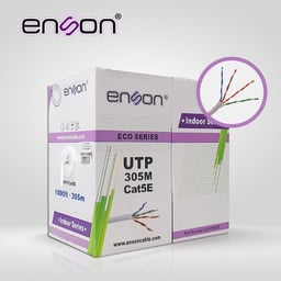 Bobina de Cable UTP CAT5E Enson 12251W305 Blanco/24AWG CCA/305 Metros/Forro PVC/Uso Interior