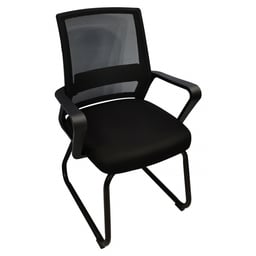 Silla De Oficina Para Visitas Nextep NE-652N Negro / Hasta 200KG / De Tela-Malla / Con Descansabrazos Fijos