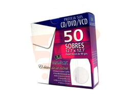 Paquete de 50 sobres para CD/DVD con ventana MAPASA 12.7x12.7