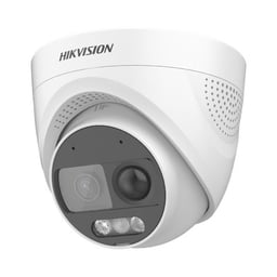 Camara Turret Turbohd Hikvision DS-2CE72DF3T-PIRXOS 2MP/ Imagen a Color 24/7 / 2.8MM/ Luz Blanca 20MTS/ IP67/ WDR 130DB/ Sensor PIR/ Sirena Integrada