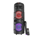 Bocina Bluetooth 8" Klip Xtreme KLS-601, 2000W/ USB/ 3.5MM/ Luces LED/ Color Negro/ Incluye Microfono