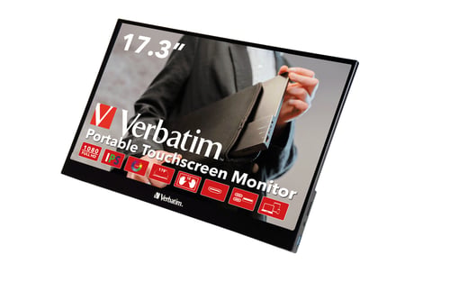 Monitor 17.3" Verbatim VB49593, LCD/ Portatil/ Freesync/ 6MS/ Multi-Touch/ Full HD/ HDMI/ Color Negro