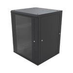 Gabinete Abatible para Montaje en Pared Linkedpro SR-1924-GAP-V4 con Rack 19" 24UR Ventana Cristal Templado