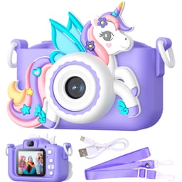 Camara Digital Infantil Necnon NCD-KIDS2 Unicornio Morado 40MP / IPS / 2" / 4X Zoom / Flash / Fotos Y Videos 30FPS HD / NBCKN405UM