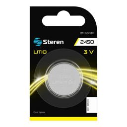 Batería De Litio Steren BAT-CR2450 Tipo Botón / 3V / 1 Pieza