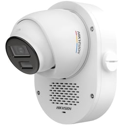 Cámara Turret Hikvision DS-2CE73DF0T-LXTS de 2MPX/2.8MM/Con Audio Bidireccional y Sirena SoundMax/Alcance de hasta 40M con Luz Blanca y 40M con Infrarrojos/IP67