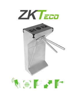Torniquete Bidireccional ZKTECO TS1000-D/Acero SUS304/110V/25-30 X Min/Carril 50CM/Exterior Protegido/1 Millon de Ciclos/No Cuenta Con Lectores y Panel/Compatible Rostro/Palma/Huella/Tarjeta/QR