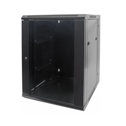 Gabinete 19" Intellinet 711845 Mural Abatible / 9U / Ensamblado / 30 Kg / Color Negro
