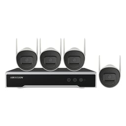 Kit IP Inalambrico Hikvision NK44W0H-1T(E) Con NVR 4 Canales / 4 Camaras Bala Para Exterior / 1 HDD De 1TB / Modo Repetidor / Vision Nocturna Hasta 30M Con IR EXIR