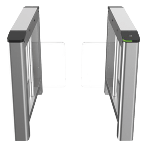 Kit de Torniquetes Swing Izquierdo y Derecho Hikvision DS-K3B220LX-LR/PG-DP90 para 4 Pares de IR/Carril de 90CM/Bidireccional/Preparación para Instalar Terminal Facial con Montaje DS-KAB6ZU1 (No Incluidos)/3,000,000 MCBF