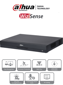 DVR 16 Canales Dahua DH-XVR5216AN-I3, 5MP Lite/Wizsense/H.265+/2 Bahias de Discos Duros/16 CH HDCVI +8 Canales IP/ Hasta 24 CH IP/2 Canales de Reconocimiento Facial/Codificacion IA/SMD Plus/Proteccion Perimetral