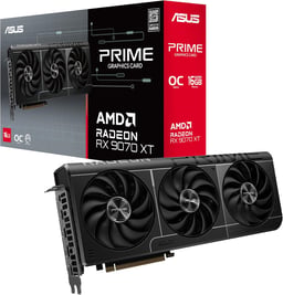 Tarjetas de Video Asus PRIME-RX9070XT-O16G Radeon 16GB GDDR6/PCI-E 16X5.0/HDMI/DP/Negro
