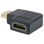 Adaptador HDMI Hembra - HDMI a Macho Angulo Derecho de 90° Manhattan 353496 Negro