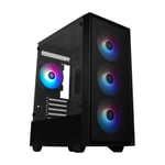 Gabinete Game Factor CSG503 MATX Con Ventana LED/ RGB/ MINI Torre/ Micro ATX/ MINI ATX/ USB 2.0 y 3.0/ Sin Fuente/ 4 Ventiladores Instalados/ Negro
