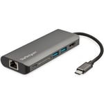 Docking Station Startech USB-C,1XHDMI/ 1XUSB-C/ 2XUSB 3.0/ 1XRJ-45/ Lector de Tarjetas SD,SDHC/ Color Negro, DKT30CSDHPD3