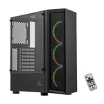 Gabinete Yeyian Ventle Master C/Ventana / Midi-Tower / Negro / USB 2.0-3.0 / Micro ATX / Sin Fuente / Con 3 Ventiladores ARGB / YCH-ATAB-01BK