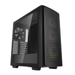 Gabinete Gamer Deepcool CK560 Con Ventana/ Micro-ATX/ Media Torre/ USB 3.0/ Cristal Templado/ Sin Fuente/ Negro