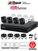 Kit de 4 Canales Dahua KITXVR1B04-I+HFW1200CMA 2MP con Audio