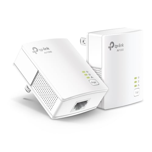 Kit de 2 Adaptadores Powerline TP-Link TL-PA7017 KIT Alambrico a 1000MBPS/ Soporta Hasta 300M de Cable