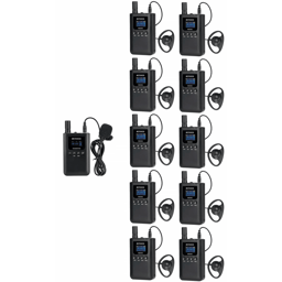 Kit Transmisor y y Receptores Retekess TT125/Hasta 150 Metros/3000MAH/18HRS/3.5MM/Para Guia Turistico