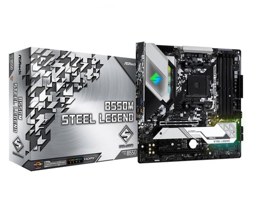 Tarjeta Madre Asrock B550M Steel Legend Socket AM4 Para Ryzen, 4XDDR4/ Gigabit/ MATX
