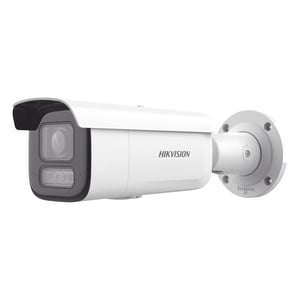 Camara Bala IP Hikvision DS-2CD2643G2-LIZS2U De 4MPX / 2.8 a 12MM / 60MT Luz Blanca + 60MT IR / ACUSENSE / IP67 / IK10 / WDR 120DB / POE+ / ONVIF / Alarmas I/O / Micro SD / Metal / ACUSEEK / 2 Microfonos Integrados