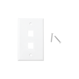 Placa de pared con 2 puertos color blanco, LP-FP-17