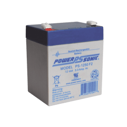 Bateria de Respaldo UL de 12V/5AH Power Sonic PS-1250-F2 Para Sistemas de Deteccion de Incendio/ Control de Acceso/ Intrusion/ Videovigilancia/ Terminales Tipo F2