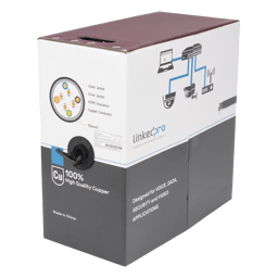 Bobina de Cable UTP LinkedPro by EPCOM PRO-CAT-5-EXT-LITE-DJ para Exterior/Cat5e con Doble Forro/Climas Extremos/de 305M/Negro
