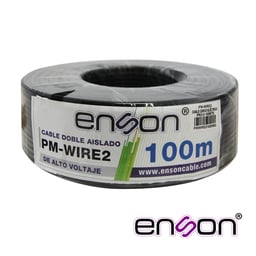Cable Doble Aislado Enson PM-WIRE2 para Conexión de Cercas Electrificadas/Doble Aislante/Compatible con Yonusa/100M/Negro