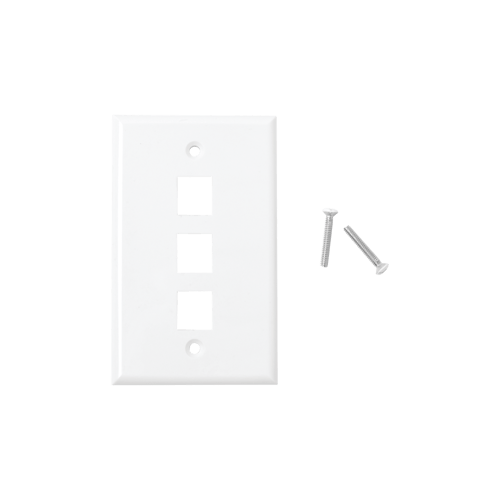 Placa de Pared de 3 Puertos Linkedpro/ Keystone/ Color Blanco, LP-FP-18