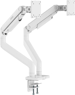 Soporte Dual Para Monitor MSI MAG M201DW 17"–45" Doble Brazo Articulado VESA 75/100 Hasta 20KG BLANCO MATE