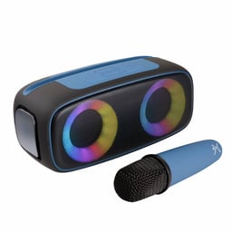 Bocina Portátil Inalámbrico Perfect Choice PC-112815 Outdoors Lite / Bluetooth / Negro-Azul / 16W RMS / USB-C / Led / Incluye Micrófono