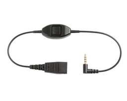 Cable Cord QD a conector de 3.5 mm con push-to-talk, Jabra, color negro, Mobile-QD-35MM-S, 8800-00-103