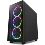 Gabinete NZXT H7 Elite Con Ventana/ Midi-Tower/ Mini-ITX/ Micro-ATX/ ATX/ EATX/ 3 Ventiladores/ USB 3.0/ RGB/ Sin Fuente/ Negro Mate, CM-H71EB-01