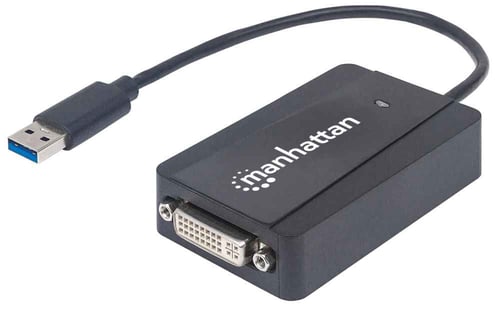 Convertidor de USB 3.0 a DVI Manhattan 152310 Negro