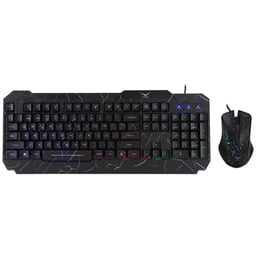 Kit Teclado y Mouse Gamer Naceb NA-633 Alambrico, USB, Retroiluminado, Negro