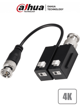 Par de Transceptores Pasivos 4K Dahua PFM800B-4K Resolucion de Hasta 8MP/Distancia de Hasta 200M En 4K/Soporta: 720P/1080P/4MP/5MP/4K/Y Formatos: HDCVI/TVI/AHD/CVBS