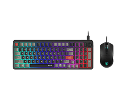Kit Teclado Y Mouse Gamer MSI FORGE GK110 COMBO US 12800 DPI RGB 13 MODOS USB 2.0 INGLÉS NEGRO