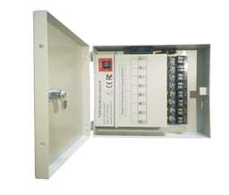Fuente de Poder SAXXON PSU1213D8H DE 11-15 VCD/ 13A para 8 Cámaras/ para 4K/ 4MP/ Filtro de Ruido por Canal