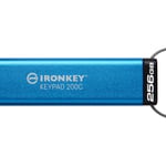 Memoria USB-C 256GB Kingston IKKP200C/256GB Ironkey Keypad 200C, USB Tipo C/IP68/Color Azul