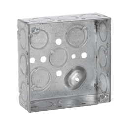 Caja Cuadrada 4 x 4" Raco HUB189 Profundidad 1-1/2"/10 Entradas de 1/2"/6 TKO (1/2"-3/4")