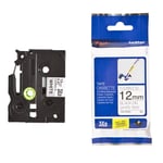 Cinta Brother TZEFX231 flexible negro sobre blanco de 12mm