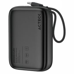 Power Bank Acteck Energon Go Plug Max PG80 De 20,000mAh / USB-C / Negro / AC-945608